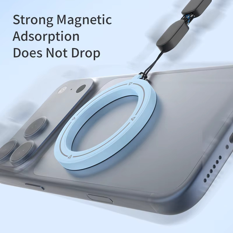 WSSHE Magnetisches Handy-Ringband in Schwarz für iPhone, Samsung und Xiaomi mit MagSafe-Kompatibilität und verstellbarem Handgelenkband für Unisex - Bild 3