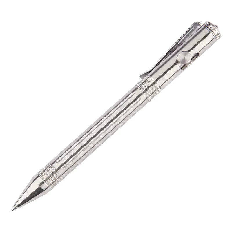 ELESESAFE Taktischer Stift aus Edelstahl in Silber als Selbstverteidigungswerkzeug und Notfall-Glasbrecher für Outdoor und EDC - Bild 7