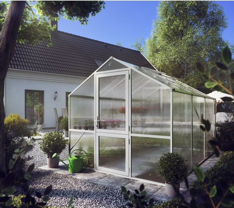 KGT Gewächshaus Rose mit Polycarbonat-Platten und Aluminiumrahmen, 7,53 m², silberfarben - Bild 2