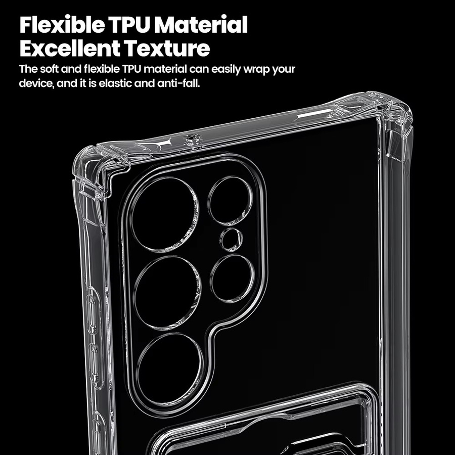 Toocki Transparente Silikon Handyhülle mit Brieftaschenfunktion für Samsung Galaxy S24 S23 S22 S21 Ultra Plus, Stoßfestes Design - Bild 4