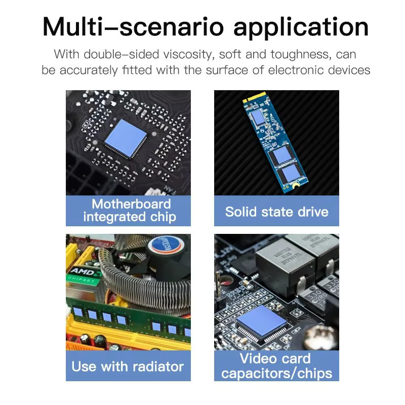 100 Stück Thermische Silikonmatten zur Isolierung für Motherboard CPU IC GPU Reparatur, Blau - Bild 3