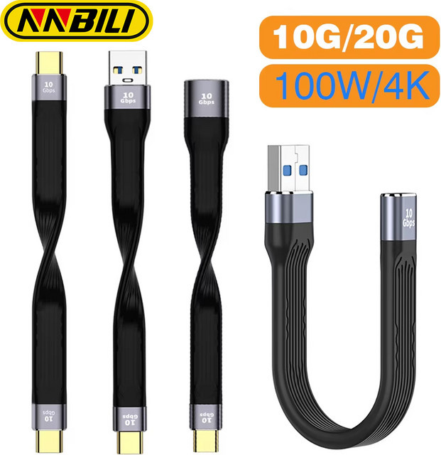 NNBILI USB-A auf USB-C Adapter mit 10Gbps Datenübertragung und PD 100W Ladeleistung, USB4 kompatibler OTG Konverter in Schwarz - Bild 1