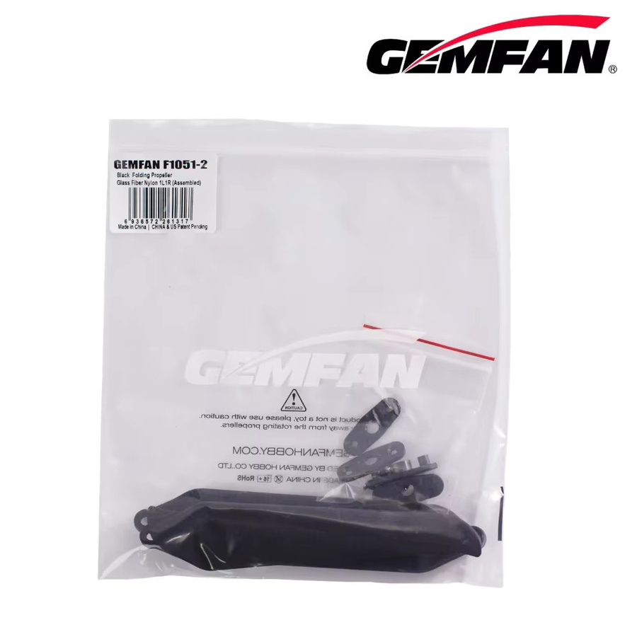 Gemfan F1051 10-Zoll Faltpropeller, 2-Blatt / 3-Blatt, 2 Paar, Schwarz, Kunststoff - Bild 2