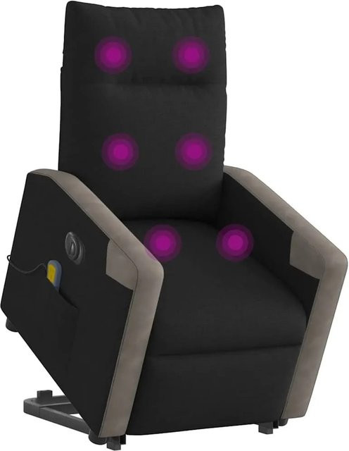 vidaXL Elektrischer Massagesessel mit Aufstehhilfe in Schwarz und Grau aus Stoff - Bild 1