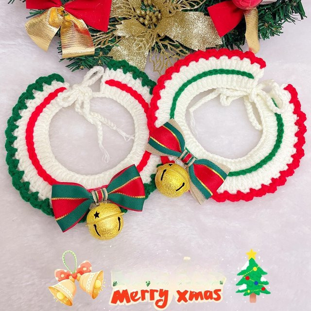 Katzenhalsband-Halskette, Wolle, Weihnachts-Design - Bild 1