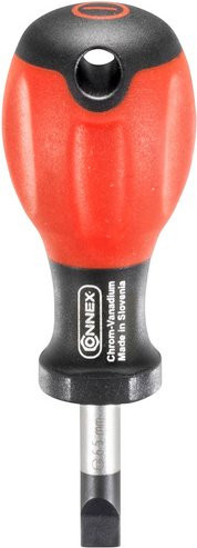 Connex Vergaser-Schraubendreher mit Längsschlitz in Silber, Rot und Schwarz, Klingenlänge: 25 mm - Bild 1