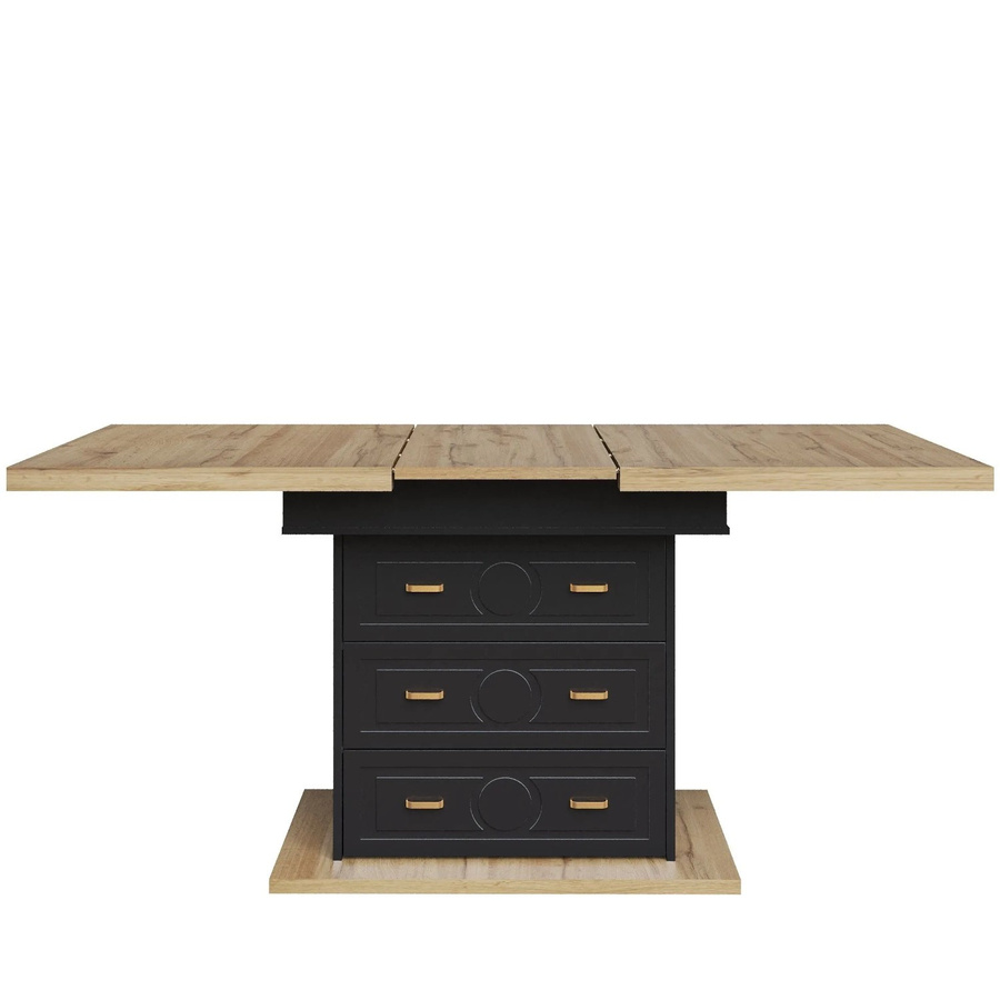 okwish Ausziehbarer Esstisch in Holzmaserung Braun für Küche, Esszimmer und Terrasse, B/T: 110 - 140 x 80 cm - Bild 2