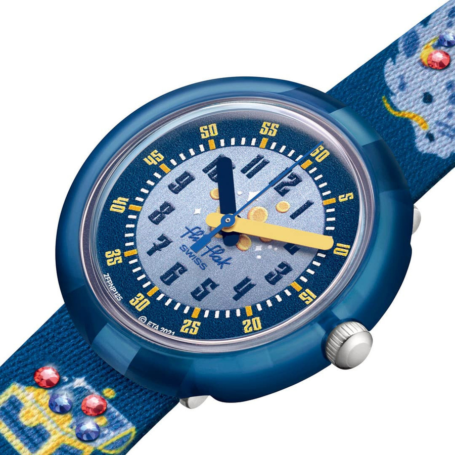 Swatch Flick Flak Drachenliebhaber Geschichtenzeit FPNP125 Armbanduhr blau - Bild 3