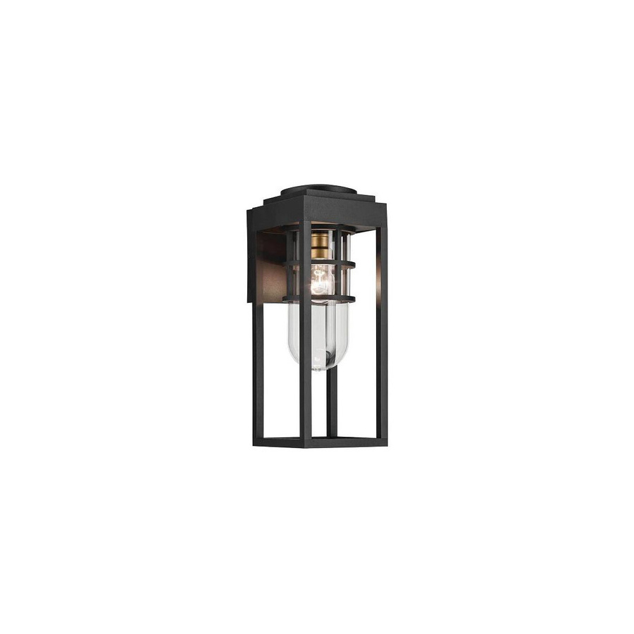 Kichler Hone Außenwandleuchte Schwarz Up-Down Wandlampe aus Metall mit Glas für den Garten - Bild 1