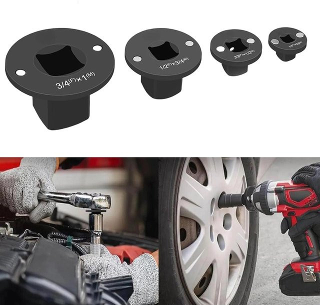 Flacher Adapter für Schlagschrauber von DAZZLEEX in Schwarz - Bild 1