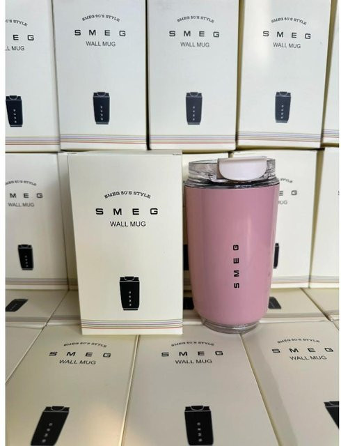 Smeg Edelstahl-Vakuum-Reisebecher auslaufsicher und isoliert, 240 ml, Rosa - Bild 1