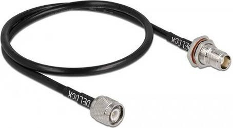 Delock WLAN-Antennen Anschlusskabel mit TNC-Stecker und TNC-Buchse in Schwarz, Länge: 0,6 m - Bild 1