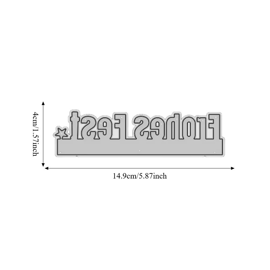 Metall-Schneidestempel Frohes Fest Phrase für DIY Scrapbooking und Kartenbasteln - Bild 3