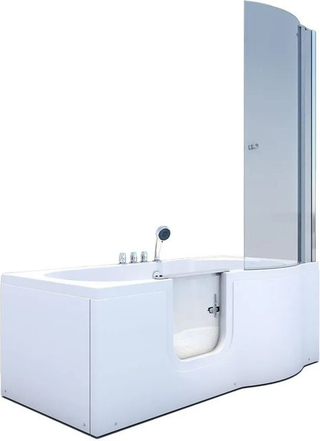 AcquaVapore Seniorendusche und Badewanne mit Tür S12D-TH-L-EC, Weiß, B/T: 170 x 85 cm - Bild 1