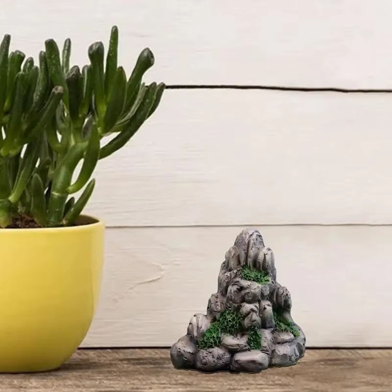 Miniatur Berg aus Kunstharz in Grau als Deko-Element für Bonsai, Aquarium und Gartenfiguren - Bild 5