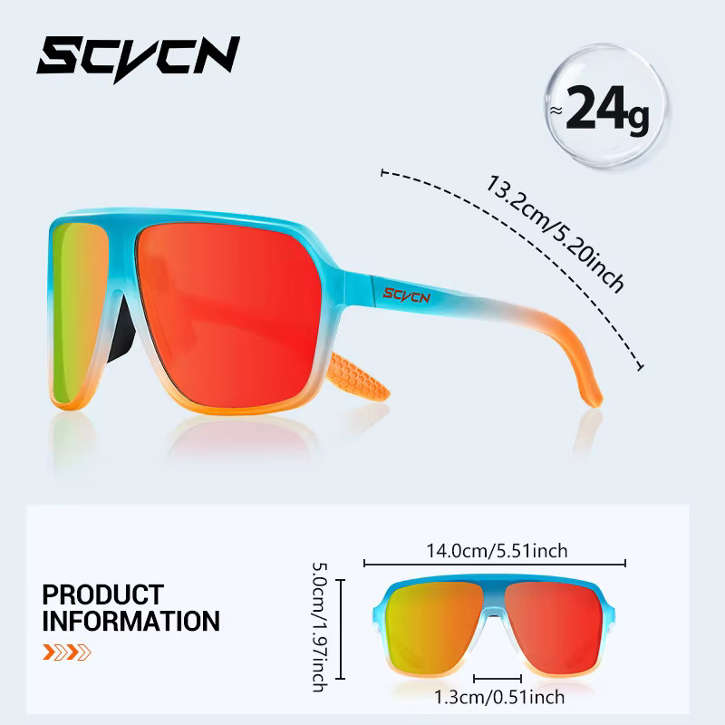 SCVCN Sportsonnenbrille, polarisiert, Unisex, TR90, Vollrand - Bild 4