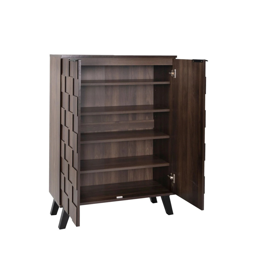 okwish Schuhschrank mit 5 Fächern in Holzmaserung, Braun, B/T/H: 80 x 35,5 x 110 cm - Bild 2