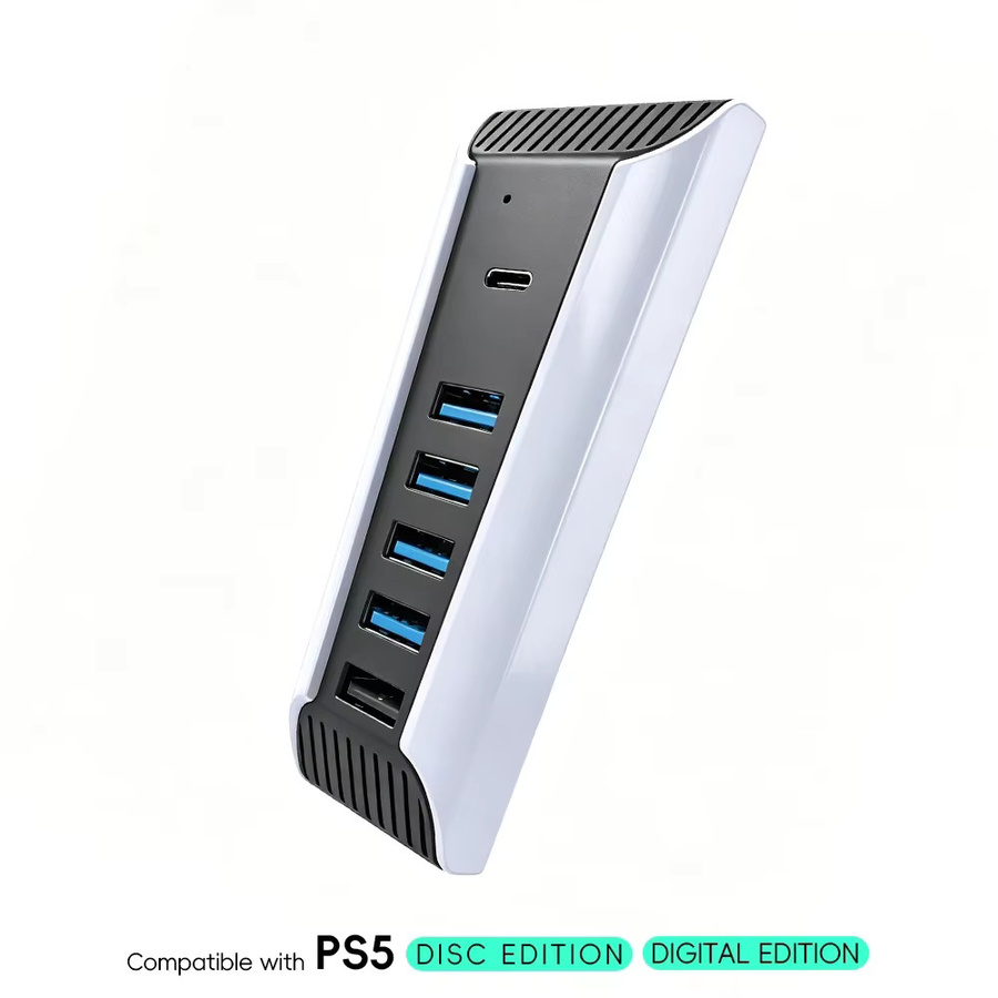DATA FROG 6-Port USB 3.0 Hub für PS5 mit USB-C Splitter Erweiterungsadapter für Gaming-Zubehör - Bild 7