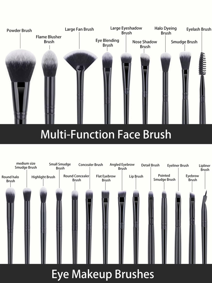 RANCAI Make-up-Pinsel-Set, 40-teilig, Schwarz, Unisex - Bild 3