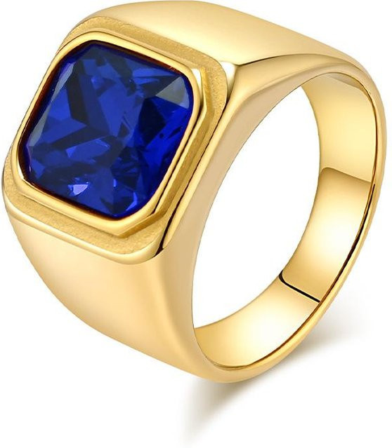 Ring aus Titanstahl, Edelsteine, Herren, Ringgröße 9 - Bild 1
