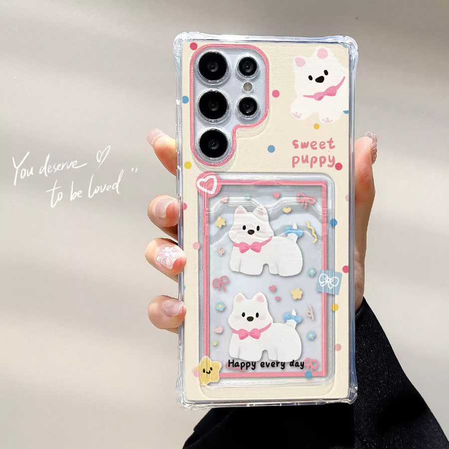 Silikon Handyhülle mit Kartenhalter und Tier-Design für Samsung Galaxy S25 Ultra, S24 FE, S23, S22 Plus sowie Galaxy A56 5G, A55, A54, A53, A52 in Multicolour - Bild 2