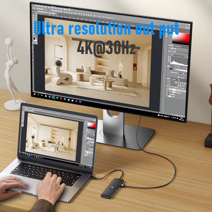 Lemorele 10-in-1 USB-C Dockingstation mit 4K HDMI, 10 Gbit/s USB 3.0 und PD 100W für Laptop und MacBook - Bild 2