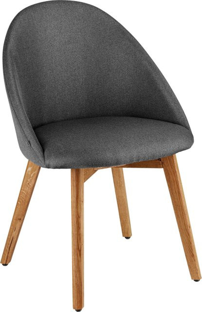 VEGA Polsterstuhl Alwin im 2er Set, Sitz Anthrazit, Gestell Eiche Natur, B/T/H: 56 x 50 x 83 cm - Bild 1
