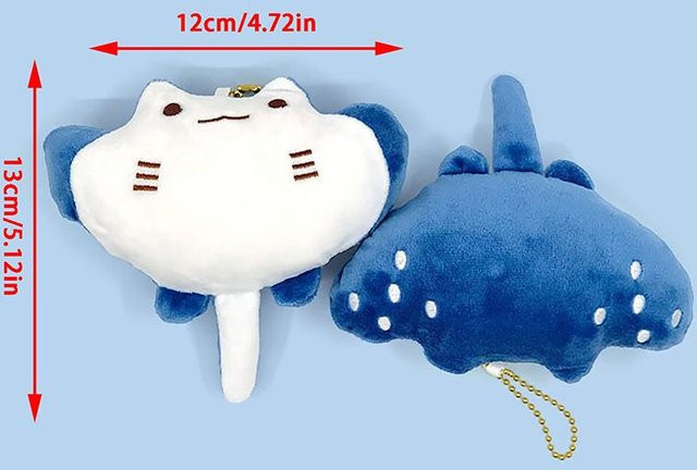 Schlüsselanhänger Rochen Plüschtier, weiß, Unisex - Bild 1