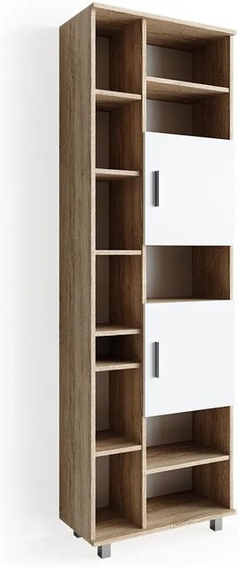 Vicco Badschrank Ilias Hochschrank in Sonoma und Weiß, B/T/H: 60 x 35,12 x 190 cm - Bild 1