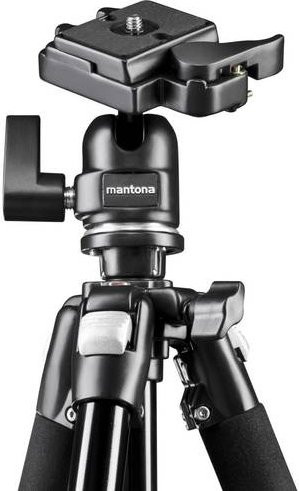 Mantona Scout MAX Dreibeinstativ mit Kugelkopf in Schwarz, Höhe: 60 bis 157 cm - Bild 2