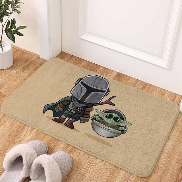 Beast Kingdom Baby Yoda Grogu Teppich, Antirutschmatte in Beige, B/T: 60 x 40 cm - Bild 1