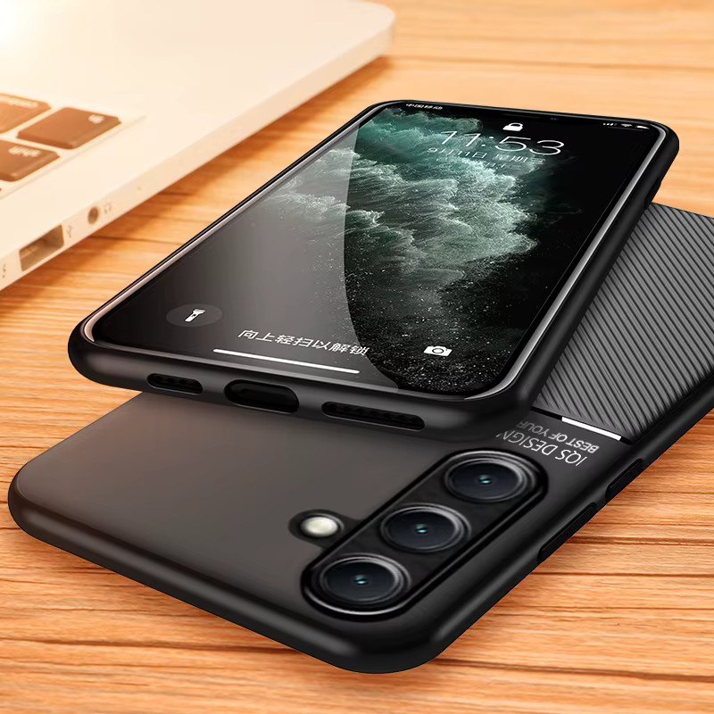 Magnetische Schutzhülle für Samsung Galaxy S26 S25 S24 S23 Plus Ultra FE in Schwarz und Blau, Matte Anti Slip Handyhülle - Bild 3