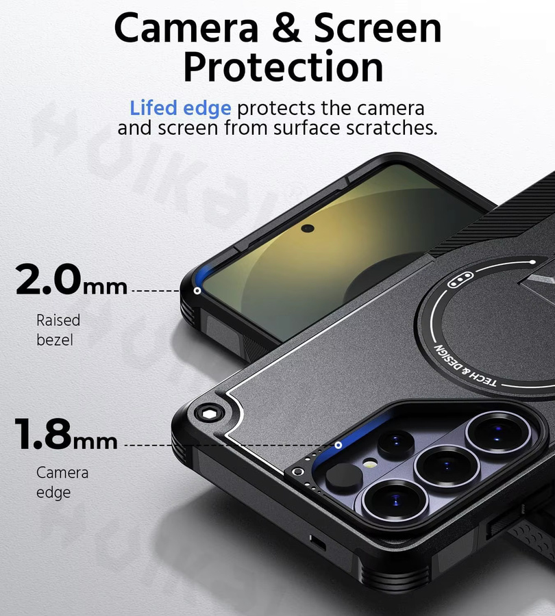 Magnetische Schutzhülle für Samsung S26 Ultra 5G, S26 Plus und S26 in Schwarz mit Aufstellfunktion und stoßfestem Design - Bild 2