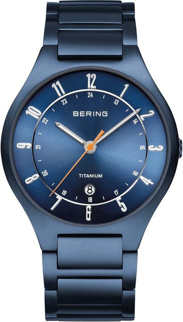 Bering Herrenuhr, Titan, Quarz, 39 mm, Blau, 5 ATM - Bild 1