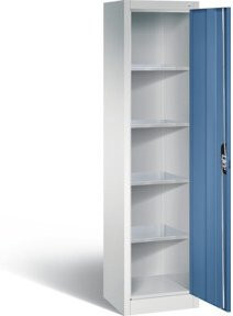 C+P Werkzeugschrank Acurado Flügeltürenschrank aus Stahl mit Zylinderschloss und Einlegeböden, Front Fernblau, Korpus Lichtgrau, H x B x T: 195,0 x 50,2 x 40,0 cm - Bild 1
