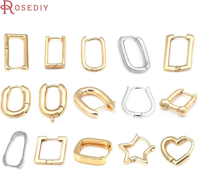 Rosediy Ohrringe, Messing, Goldfarben, Rechteck, Damen - Bild 1