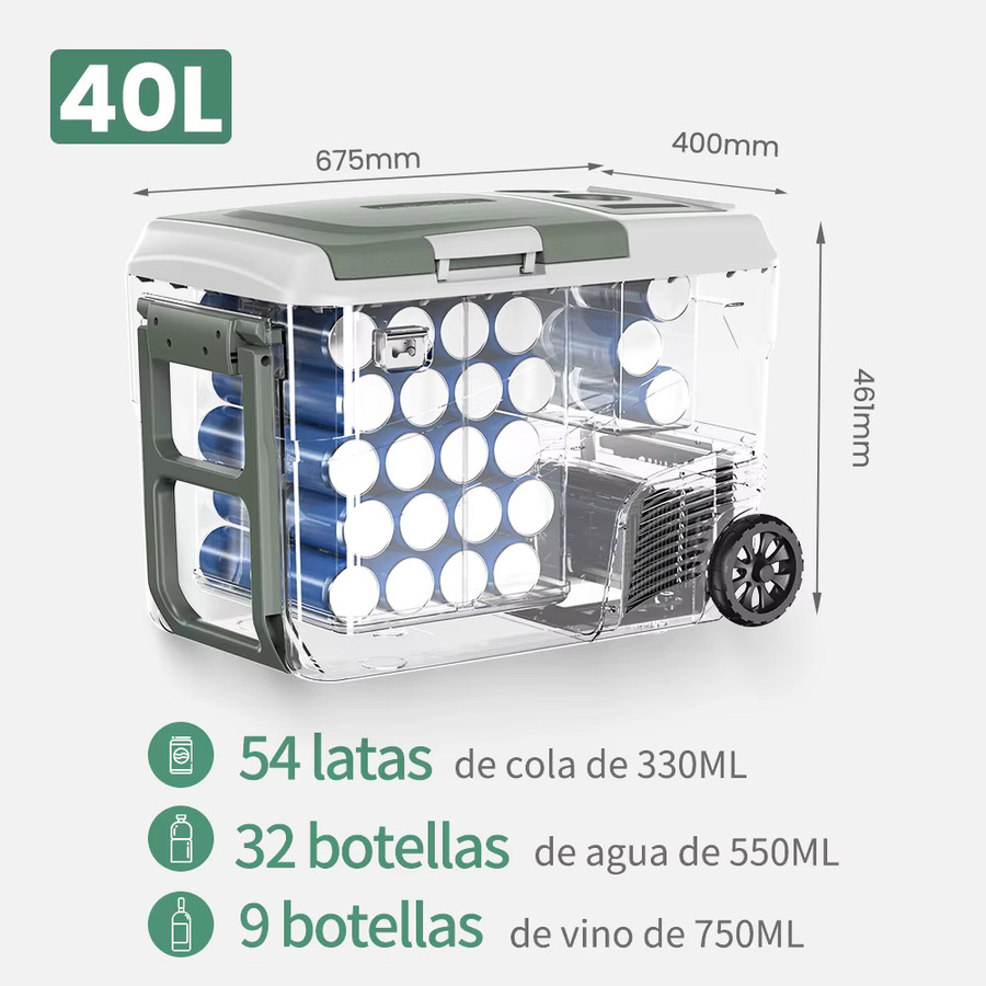Alpicool DD40 Autokühlschrank 40L Kompressor Kühl-Gefrierkombination in Grau mit Zweizonen-Steuerung für Camping und Grillen - Bild 4