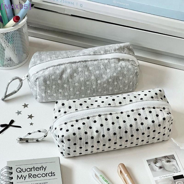 JTZTF Federmäppchen mit Polka-Dot-Design, großes Schreibwarenbeutel und Make-up-Tasche für Studenten und Erwachsene - Bild 1