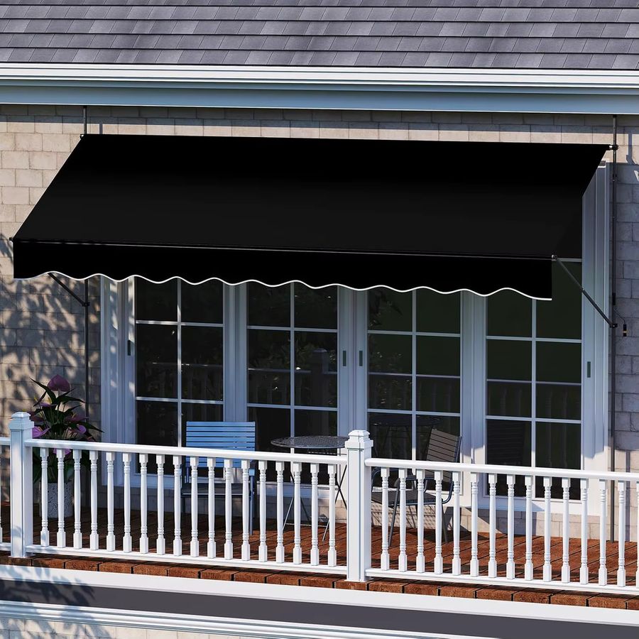 GOFLAME Klemmmarkise ohne Bohren, höhenverstellbarer Sonnenschutz für den Balkon, UV-beständig, Schwarz, Breite: 400 cm - Bild 3