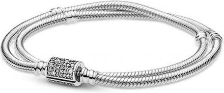 YIRAN Jewelry Armband, 925 Silber, Doppelte Schlangenkette, 16cm, Damen - Bild 1