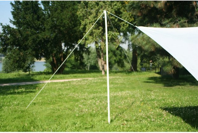 Floracord Metallstange aus Stahl für Sonnensegel, Farbe: Weiss, Höhe: 270 cm - Bild 1