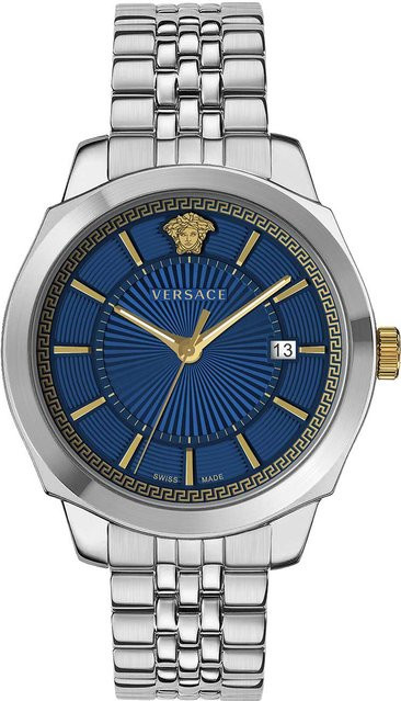 Versace Herrenuhr Icon Classic, Quarz, Edelstahl, Blau, 42 mm, 5 ATM - Bild 1