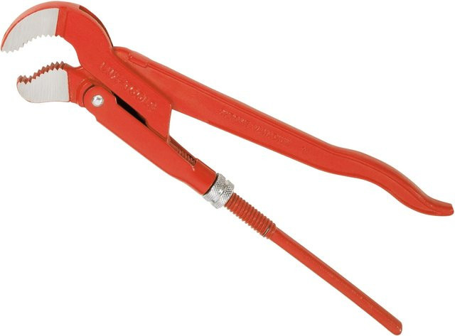 LUX-TOOLS Eckrohrzange mit S-Maul 25 mm (1 Zoll) aus Chrom-Vanadium in Rot - Bild 1