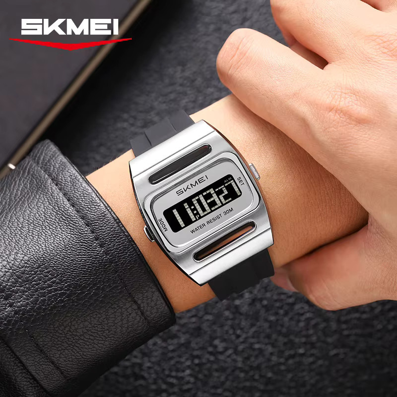 SKMEI Digitaluhr, Solar, Schwarz, Silikon, Herren - Bild 3