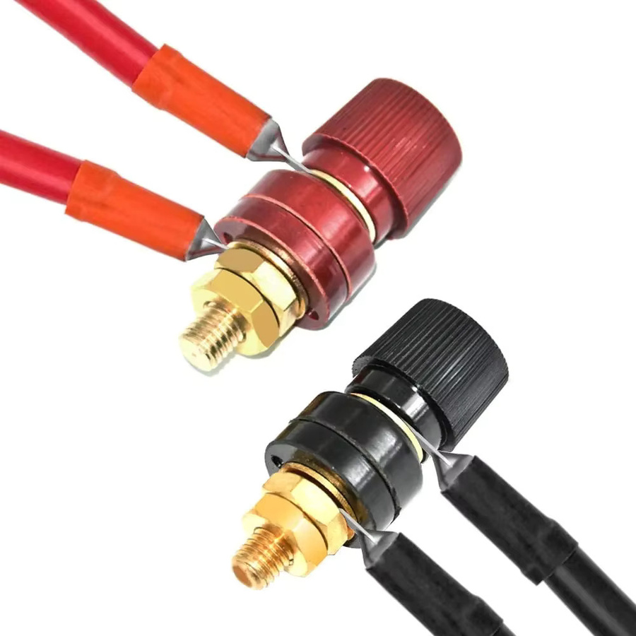 Premium Messingbolzen Batterieklemmen Set in Schwarz und Rot für 6/8 mm Remote Battery Power Junction Post Connectors, 1 Stück - Bild 2