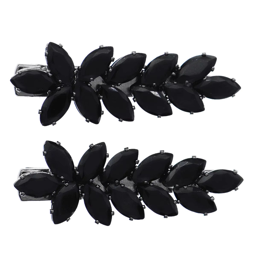 Haarspange Blatt, Schwarz, Kristall Zirkonia, Damen - Bild 7