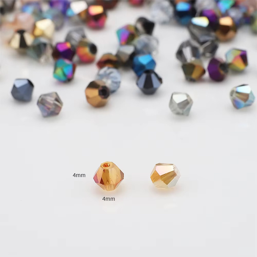 YUANZHIRUN Kristallglas-Doppelkegelperlen, 4 mm, farbig - Bild 2
