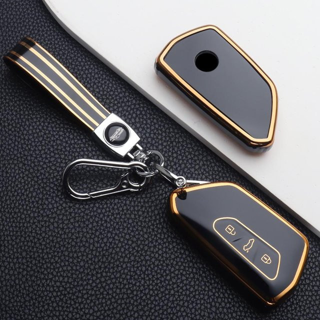 TPU Auto Schlüsselhülle Abdeckung in Schwarz für VW Golf 8 MK8, Cupra Formentor, Skoda Octavia A8, SEAT Leon MK4 und Kodiaq - Bild 1