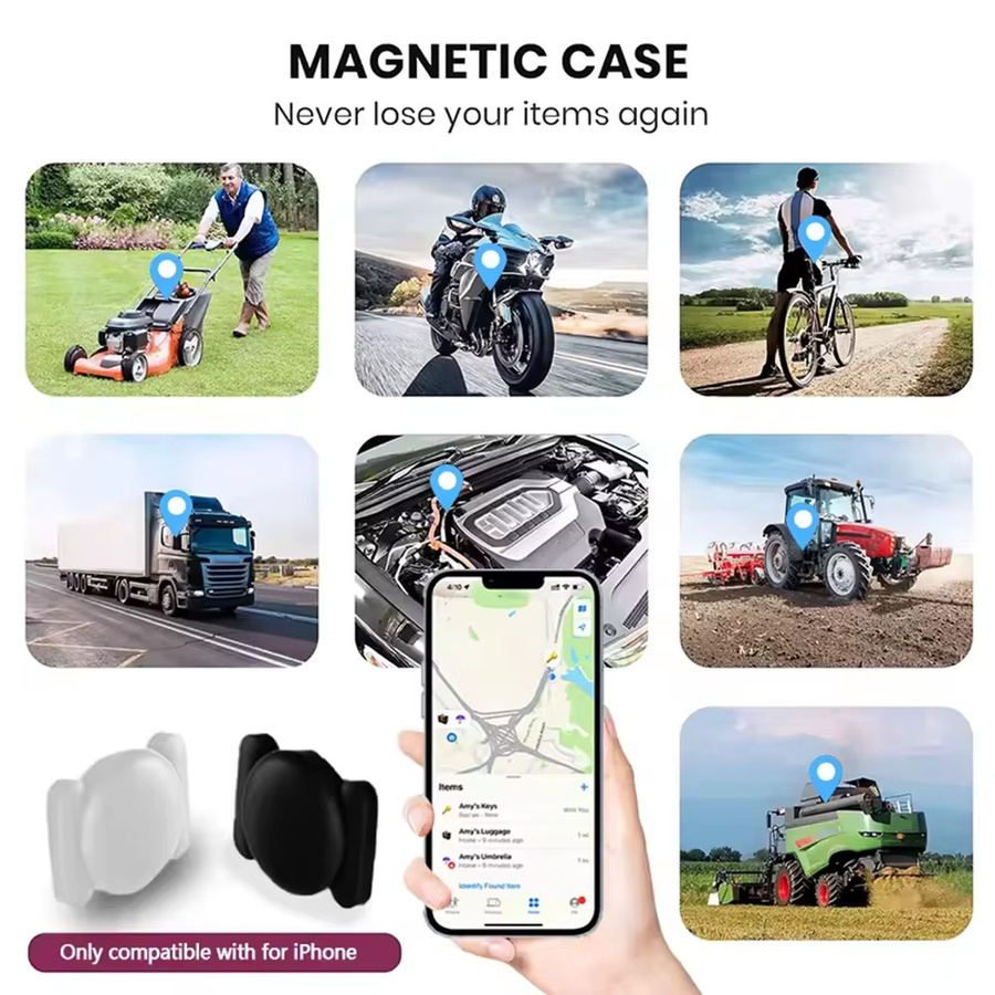 Android Smart GPS Tracker mit magnetischer Silikon-Schutzhülle für Google Find My Device, Schwarz - Bild 2
