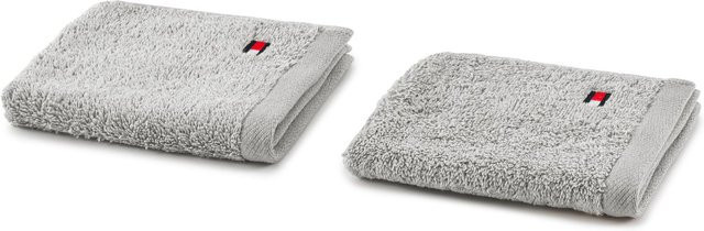 Waschlappen-Set Tommy Hilfiger Legend in Grau und Silber aus Baumwoll-Terry - Bild 1